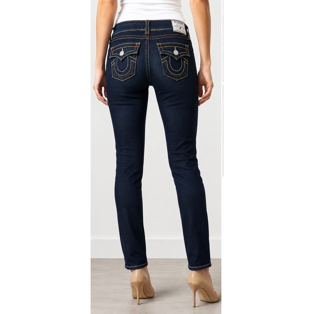 True Religion Legging W Flap Big T Skinny Jeans Body Rinse Dark Indigo Blue 31